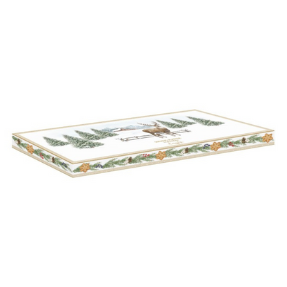 "White Forest" bandeja rectangular de porcelana inglesa 35x15 cm