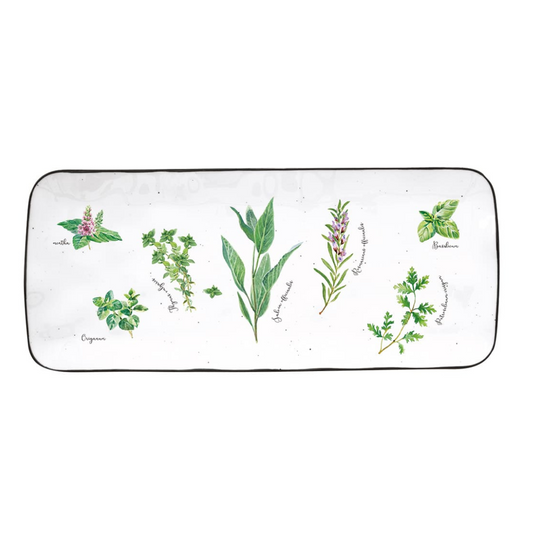 Fuente rectangular de porcelana Herbarium