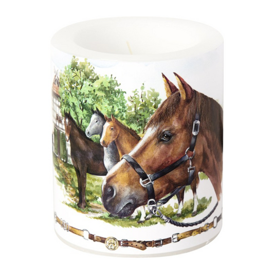 Vela decorada Caballos