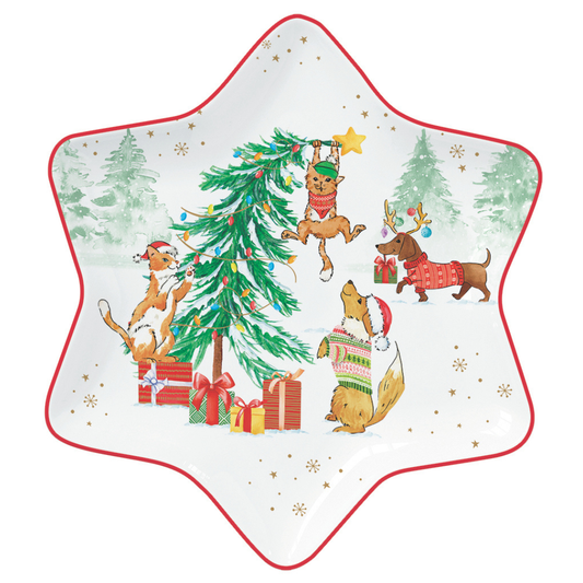 "Mascotas" plato de porcelana inglesa con forma de estrella