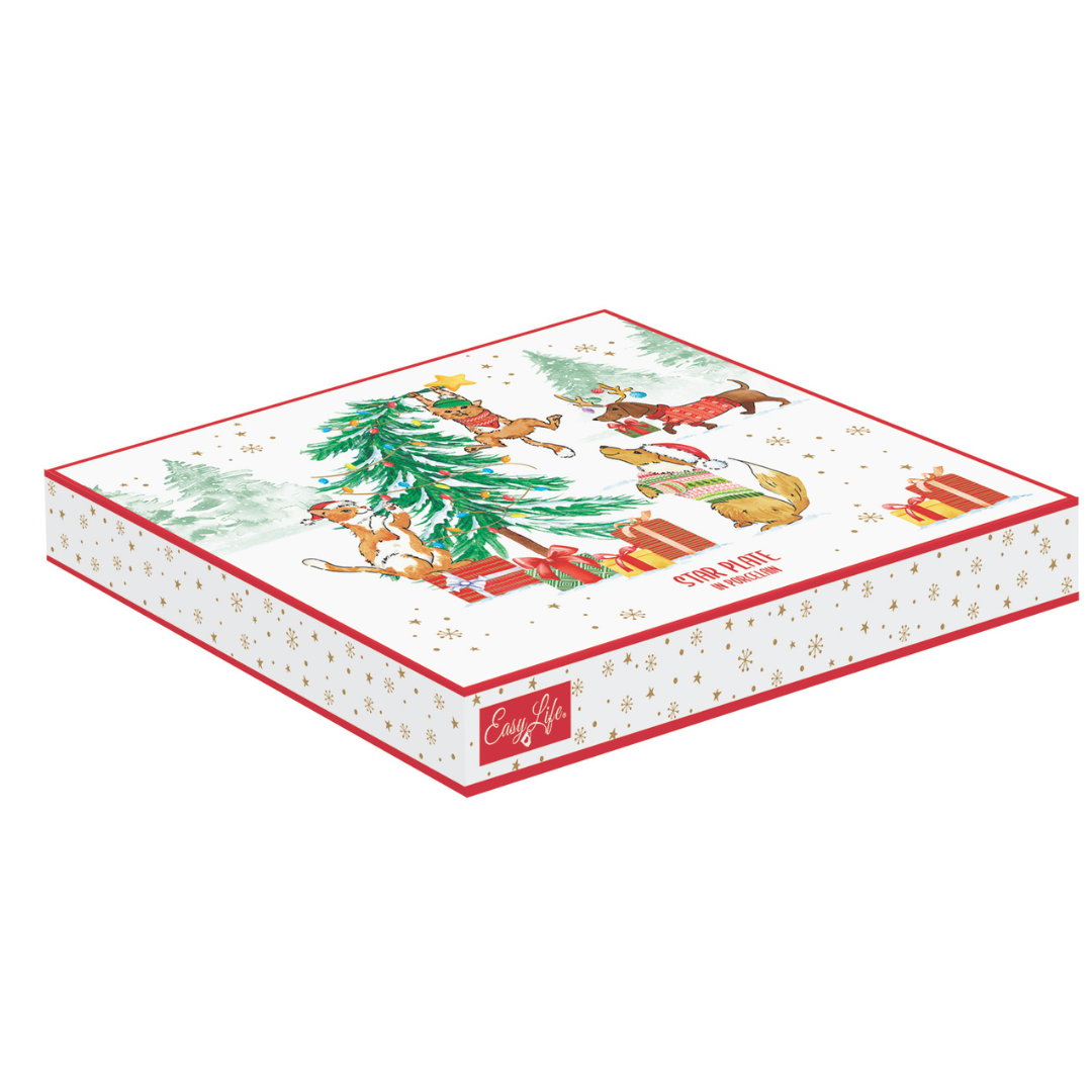 "Mascotas" plato de porcelana inglesa con forma de estrella