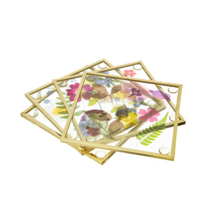 Juego de 4 posavasos Flower Print
