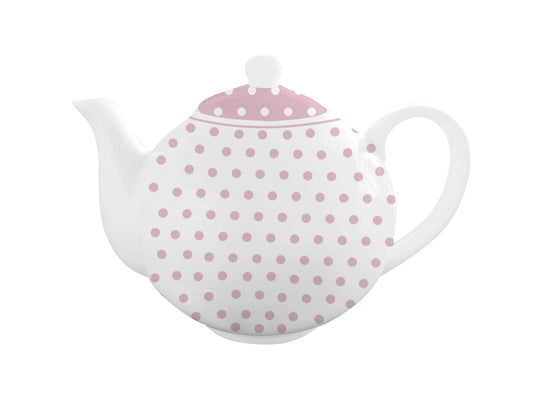 Tetera de porcelana inglesa Lunares rosa