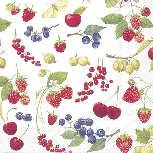 Servilletas decoradas Frutos del Bosque 20 uds.