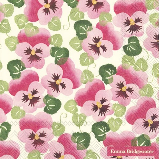 Servilletas decoradas Pink Pansy 20 uds.