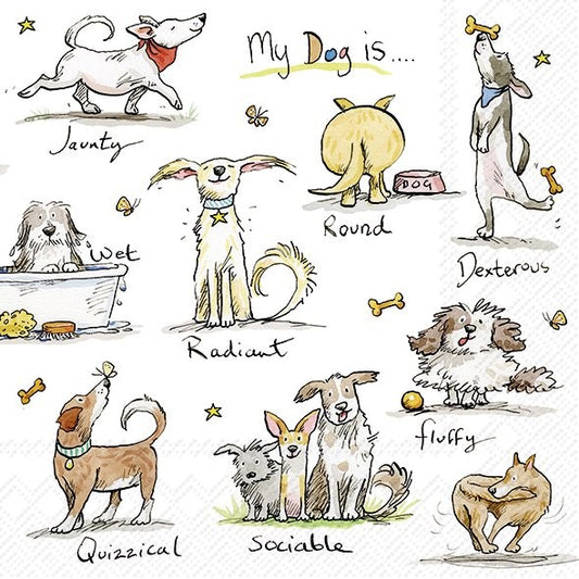 Servilletas decoradas Emotion Dogs 20 uds.