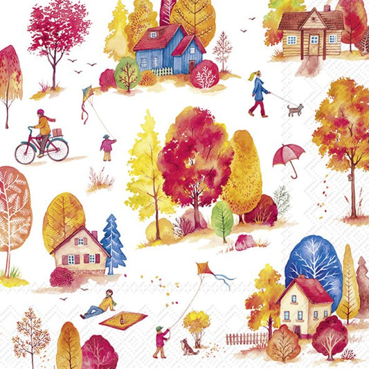 Servilletas decoradas Paisaje de otoño 20 uds.