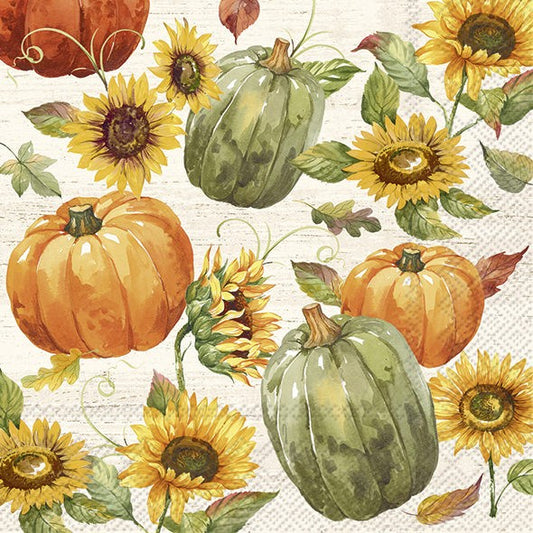 Servilletas decoradas Calabazas y Girasoles 20 uds.