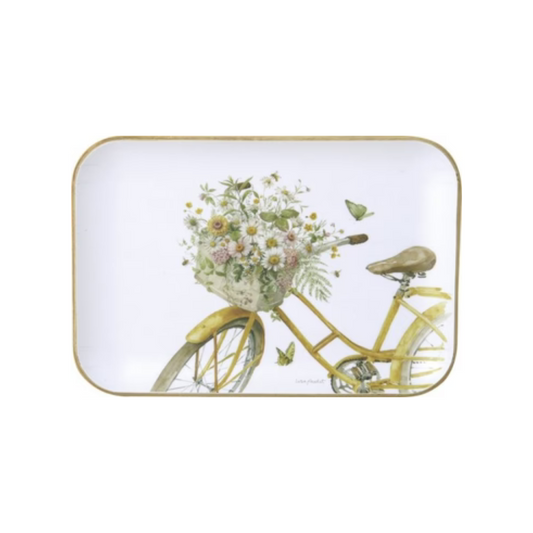 Bandera de madera pequeña Flower Bike