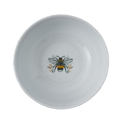 bol de porcelana inglesa con flores y abejas