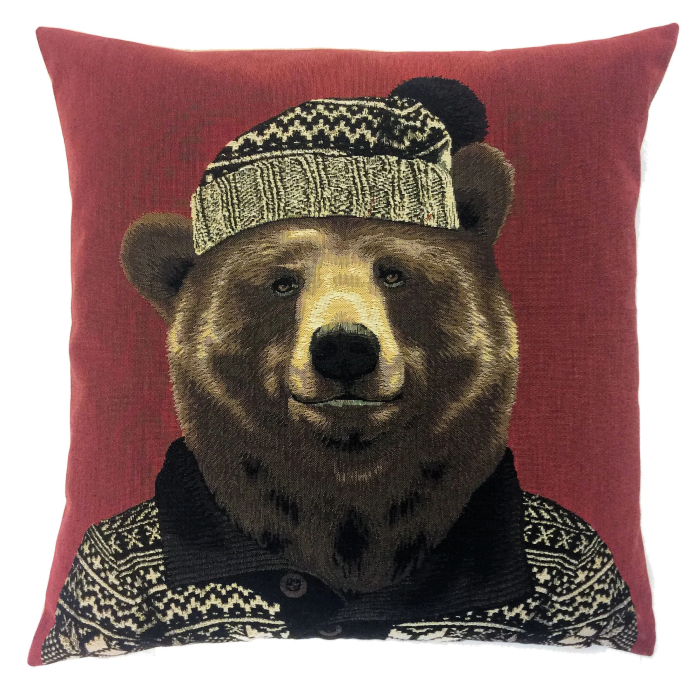 Funda de cojín Oso Montañero-45x45 cm.