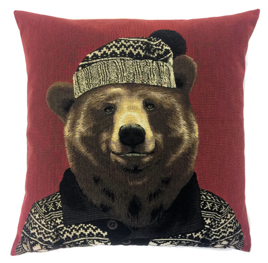 Funda de cojín Oso Montañero-45x45 cm.