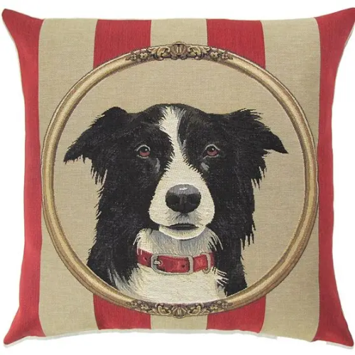 Funda de cojín Retrato Border Collie-45x45 cm.